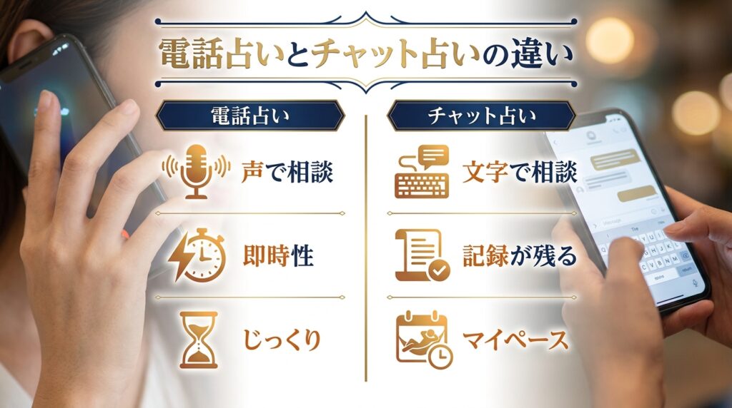 電話占いとチャット占いの料金・サービス比較