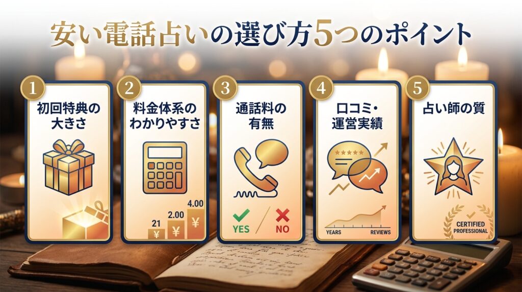 安い電話占いの選び方5つのポイント