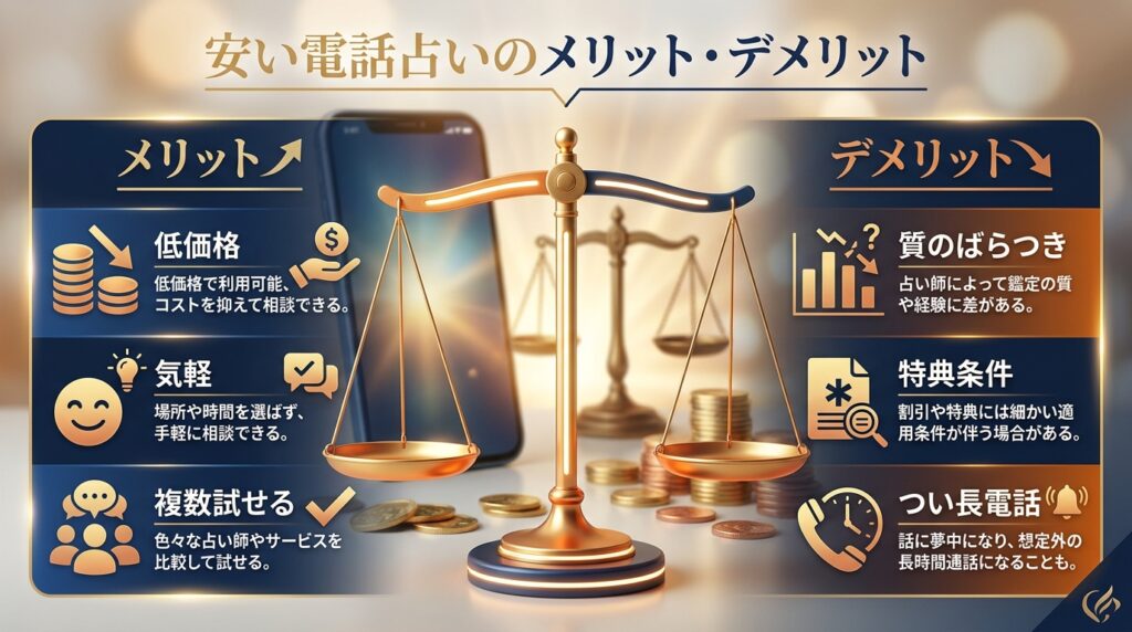 安い電話占いのメリット・デメリット