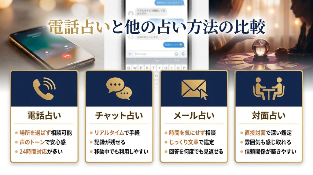 電話占いと他の占い方法の比較と選び方
