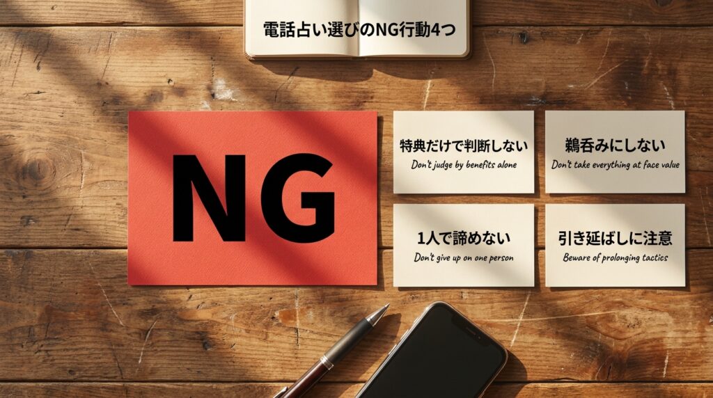 電話占いの選び方でやってはいけないNG行動