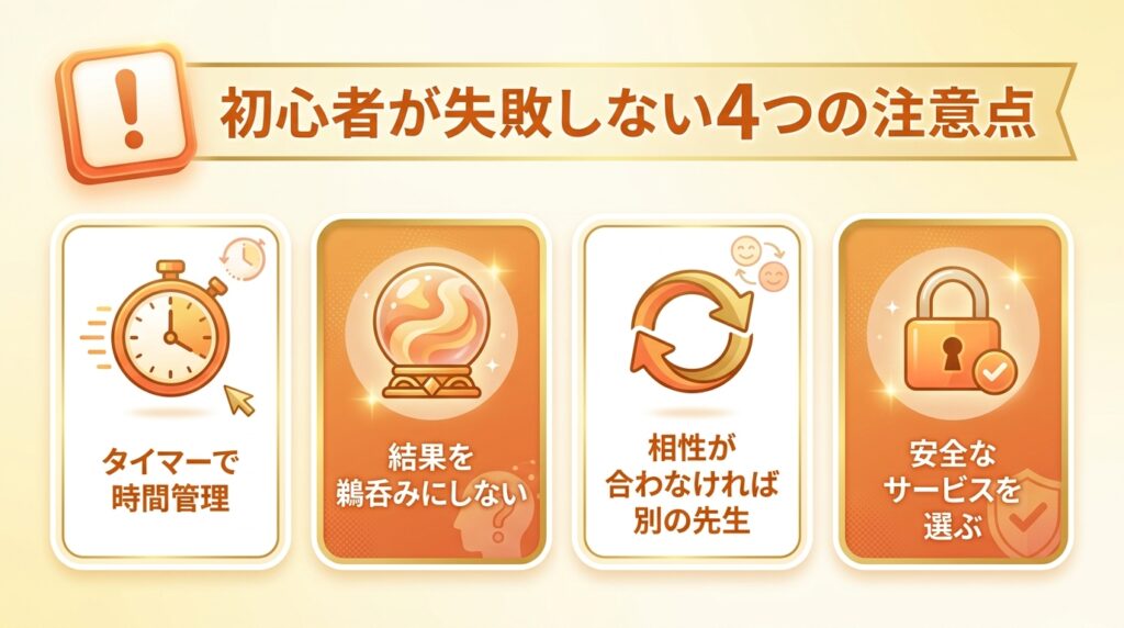 電話占い初心者が失敗しないための注意点