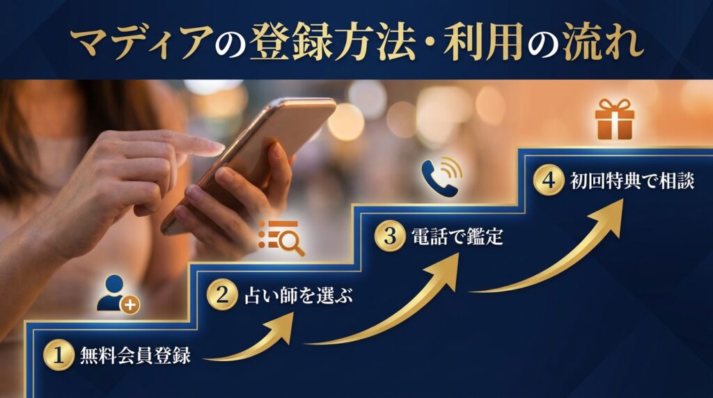 電話占いマディアの登録方法と利用の流れ
