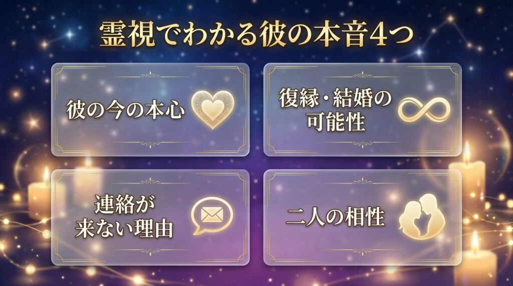霊視で彼の本音を視てもらうとわかること