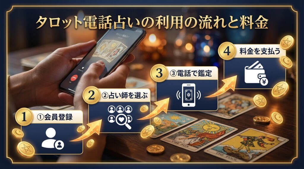 タロット電話占いの利用方法と料金体系