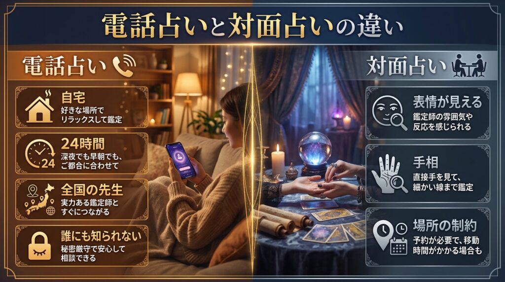 電話占いの特徴・対面占いとの違い