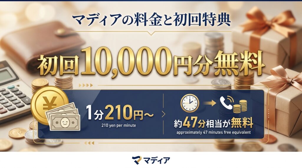 電話占いマディアの料金体系と初回特典