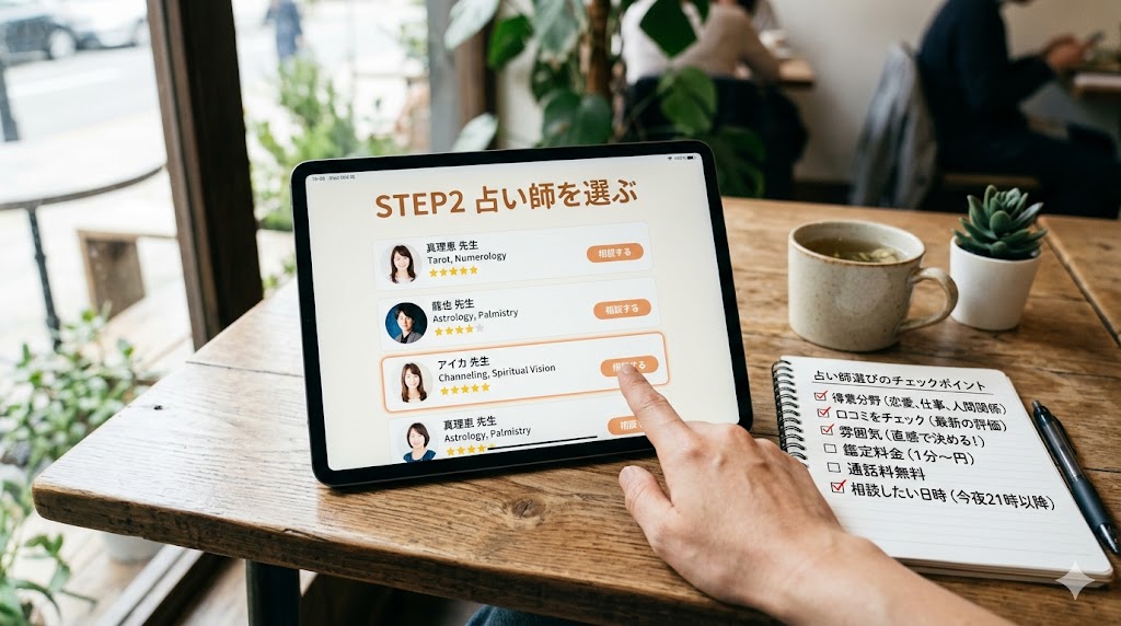 STEP2 電話占いの占い師を選ぶ