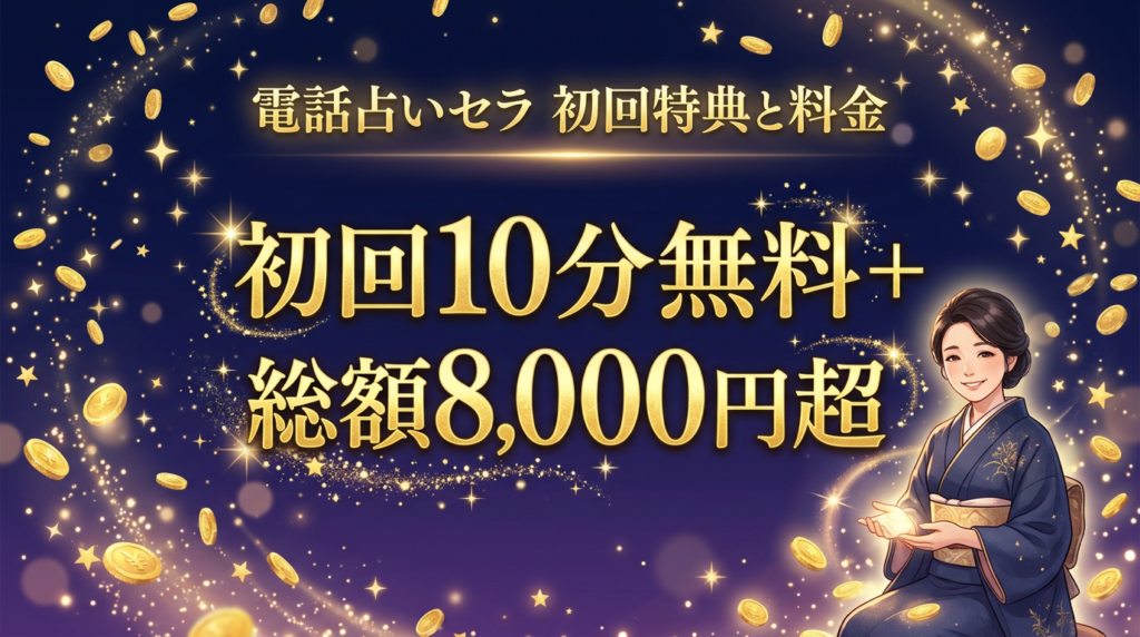電話占いセラの初回特典と料金｜最大8,000円超をお得に使う方法