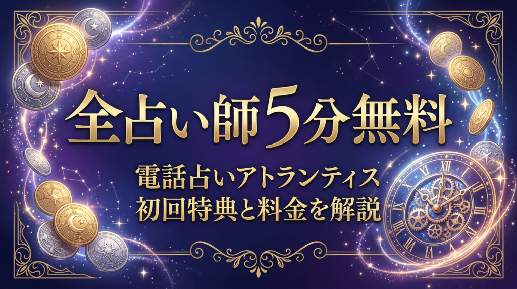 電話占いアトランティスの初回特典と料金｜全占い師5分無料の賢い使い方