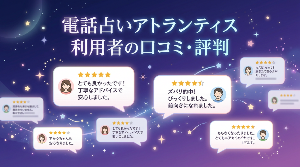 電話占いアトランティスの口コミ・評判を調査した結果