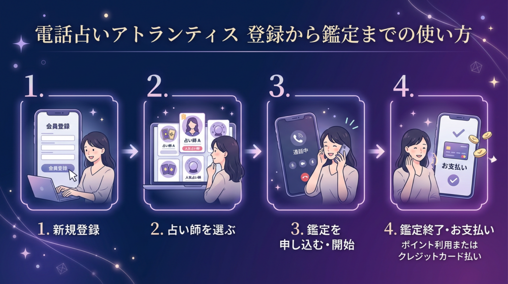 電話占いアトランティスの登録から鑑定までの使い方