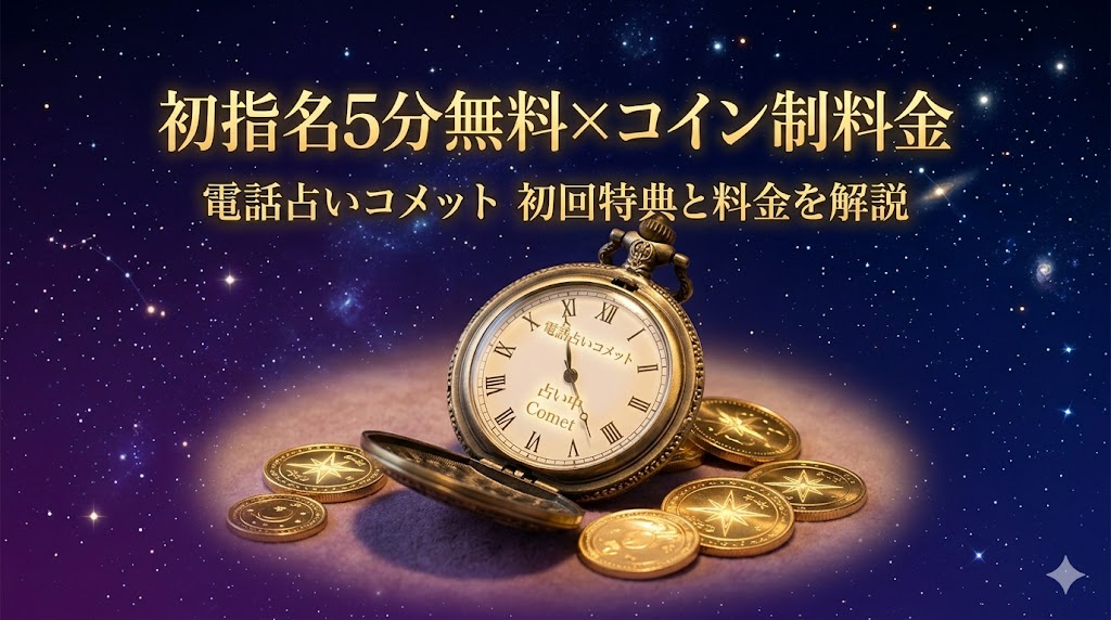電話占いコメットの初回特典と料金|全占い師5分無料の賢い使い方