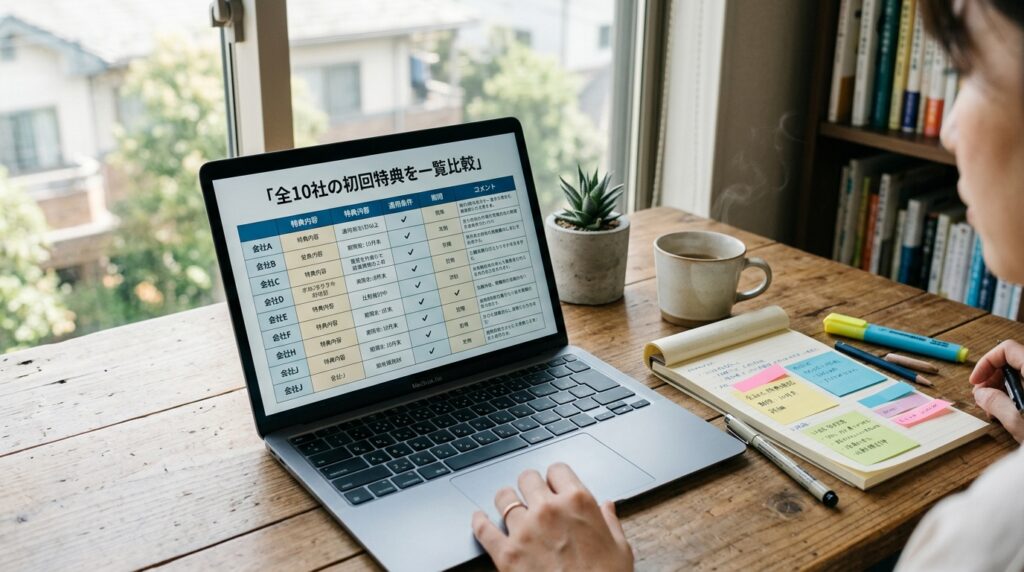 電話占いの初回特典を全10社で比較｜一覧表