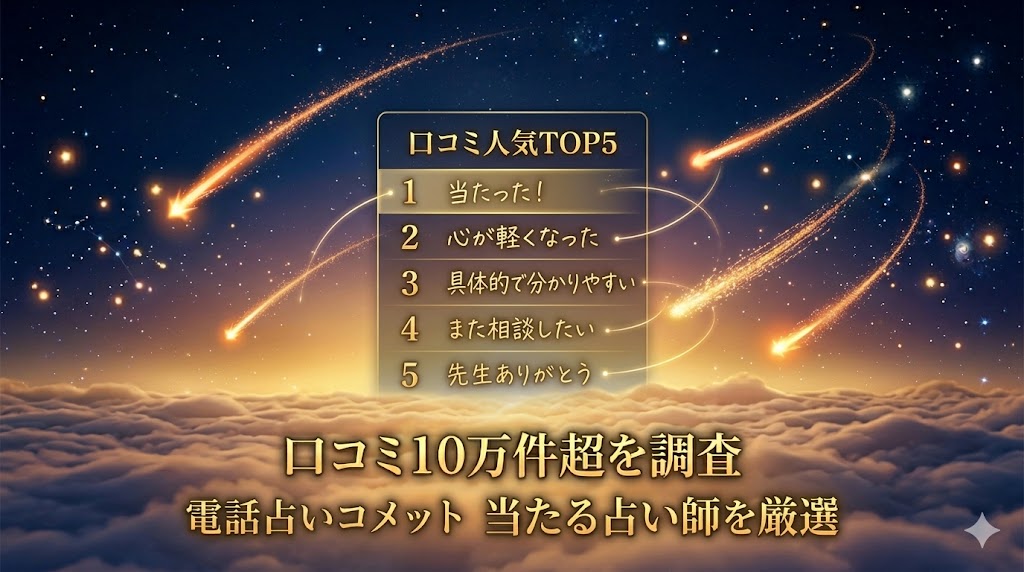 電話占いコメットで当たると評判のおすすめ占い師5選