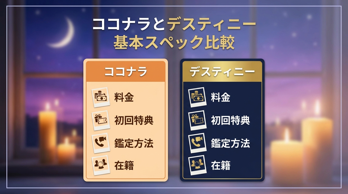 電話占いココナラとデスティニーの基本情報を比較