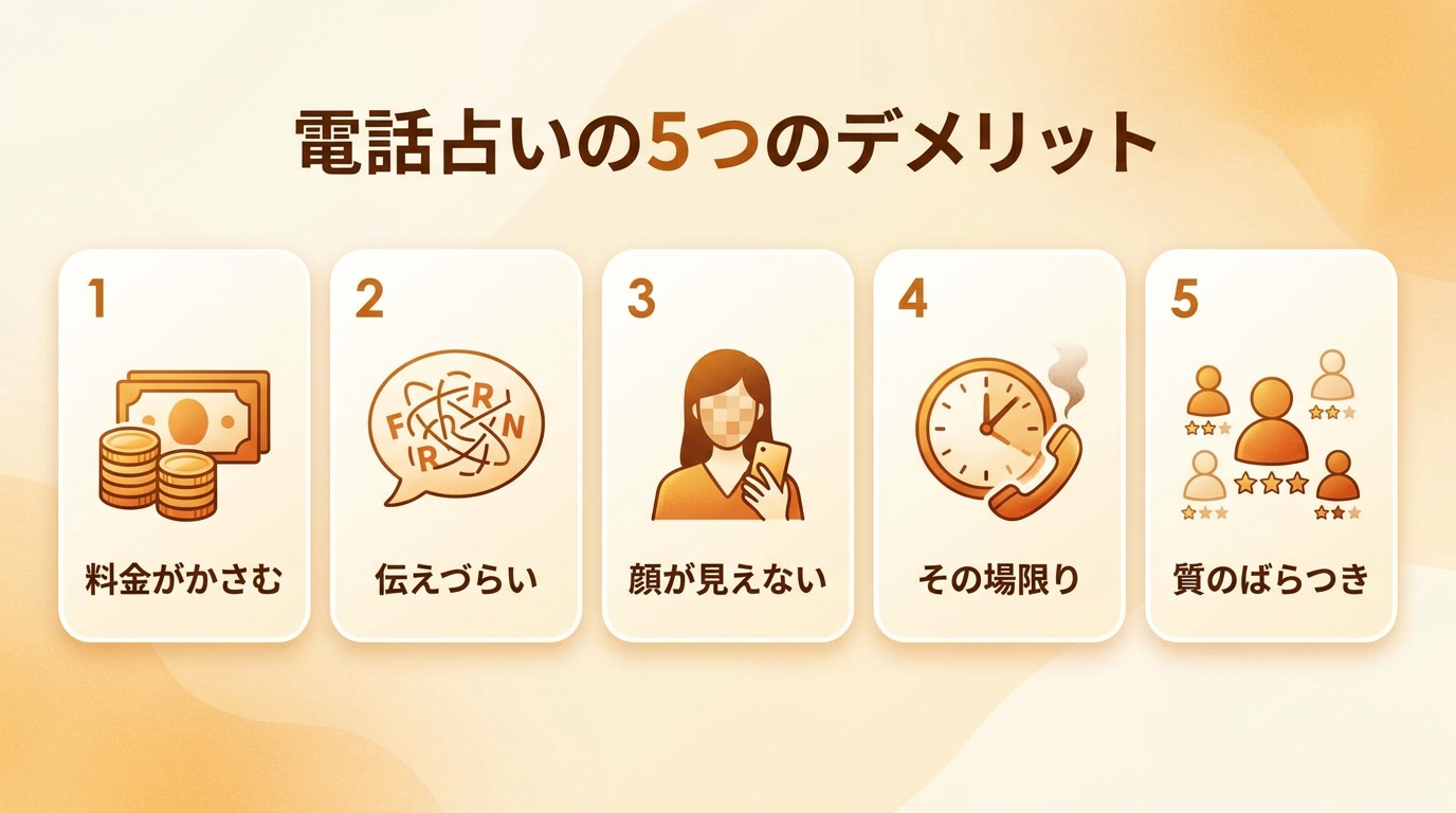 電話占いの5つのデメリット｜知らないと損するポイント
