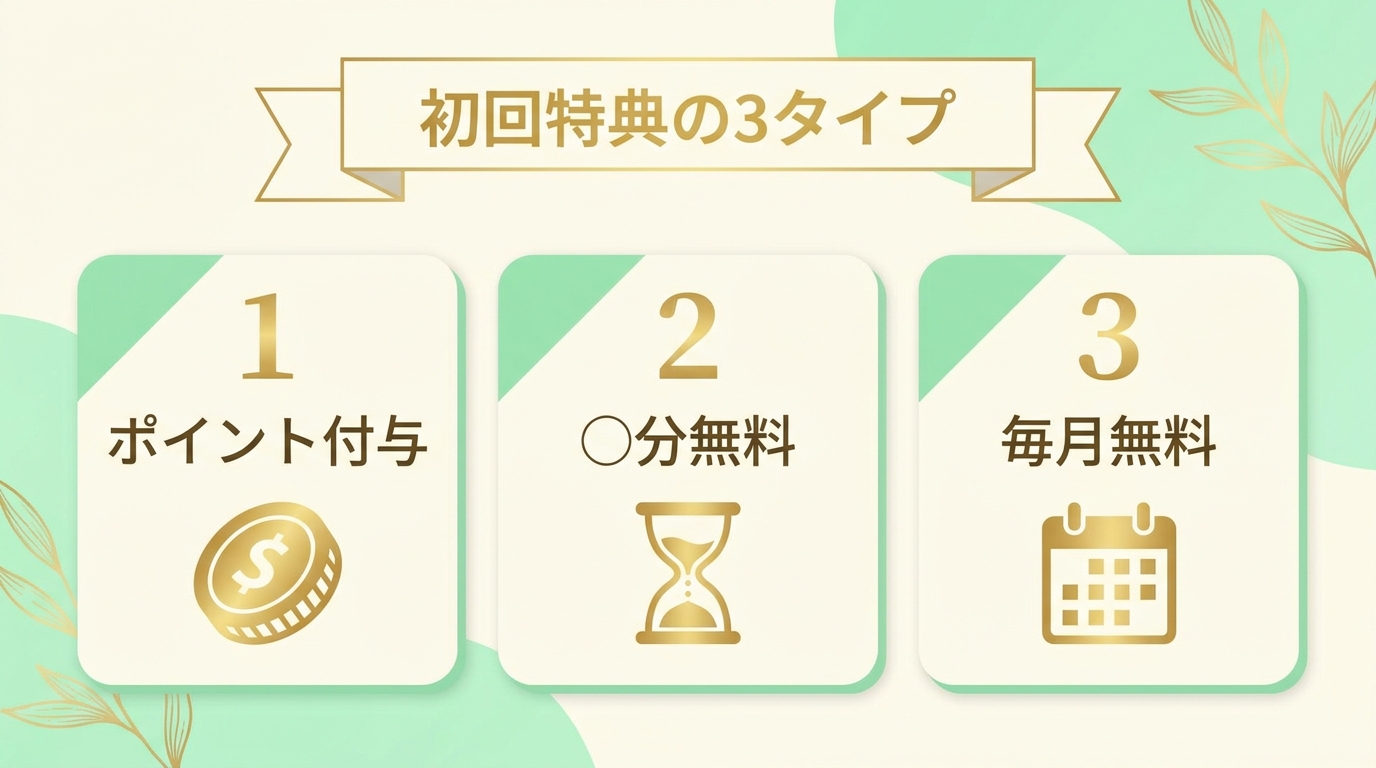 無料で試せる電話占いの「初回特典」3タイプ