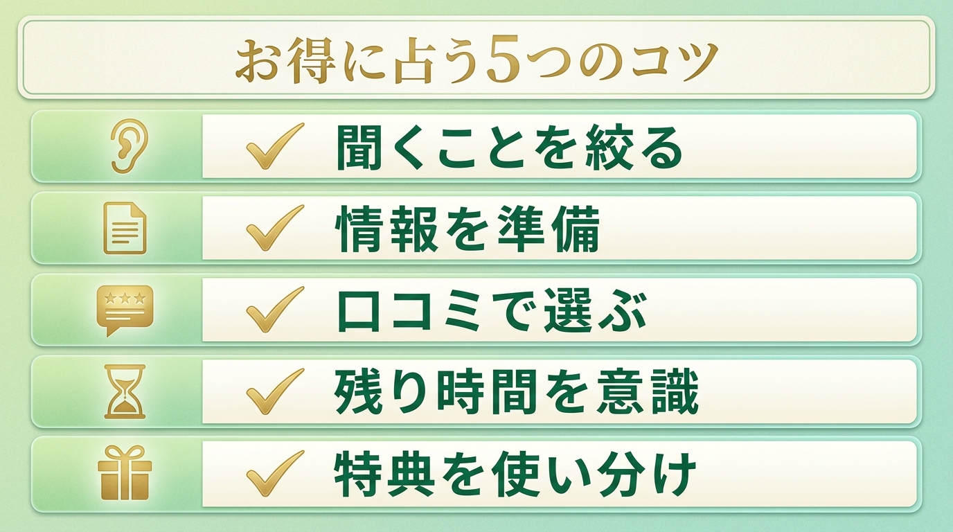 無料分でお得に占う5つのコツ