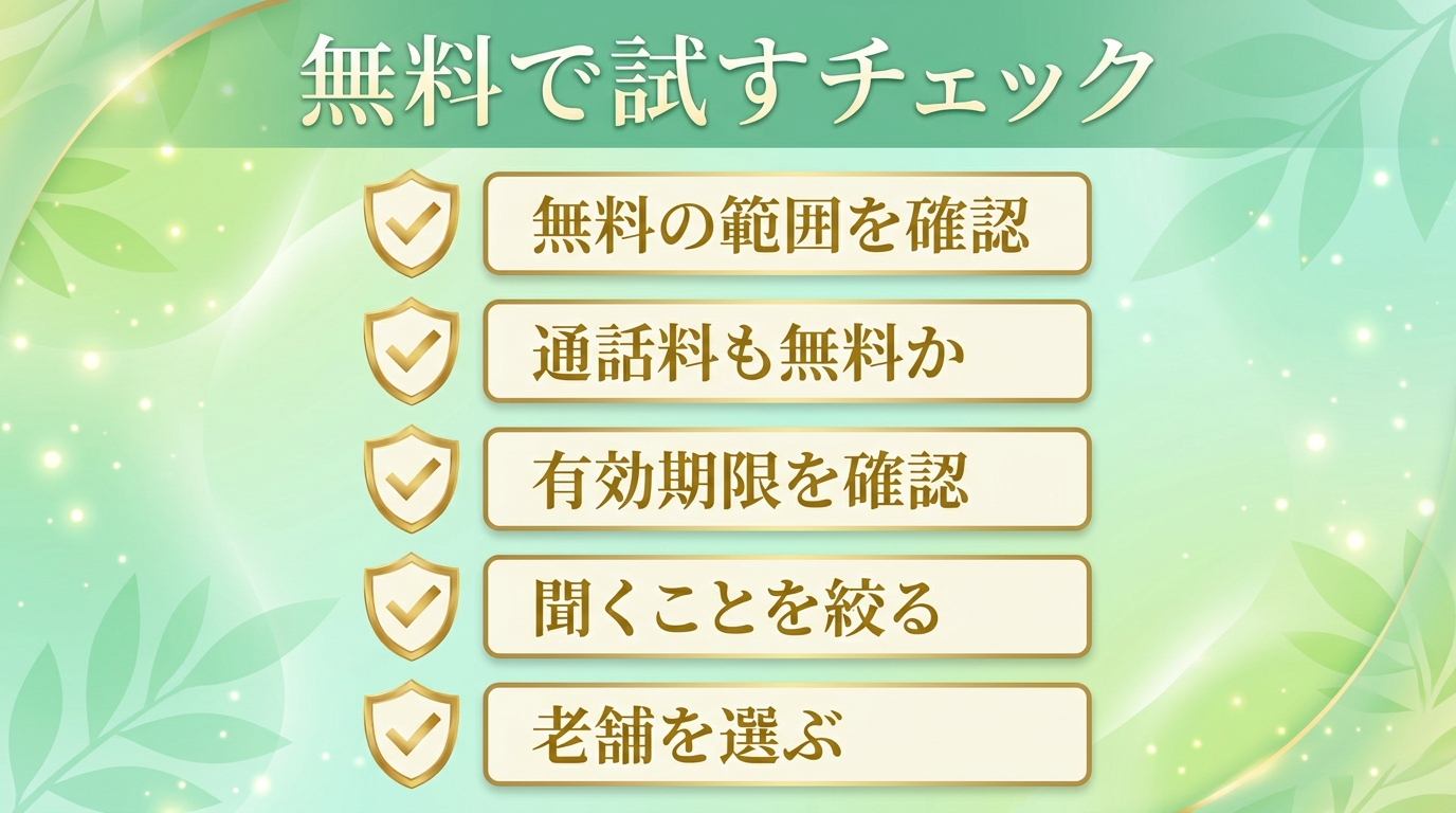 無料で試すときの注意点・チェックリスト