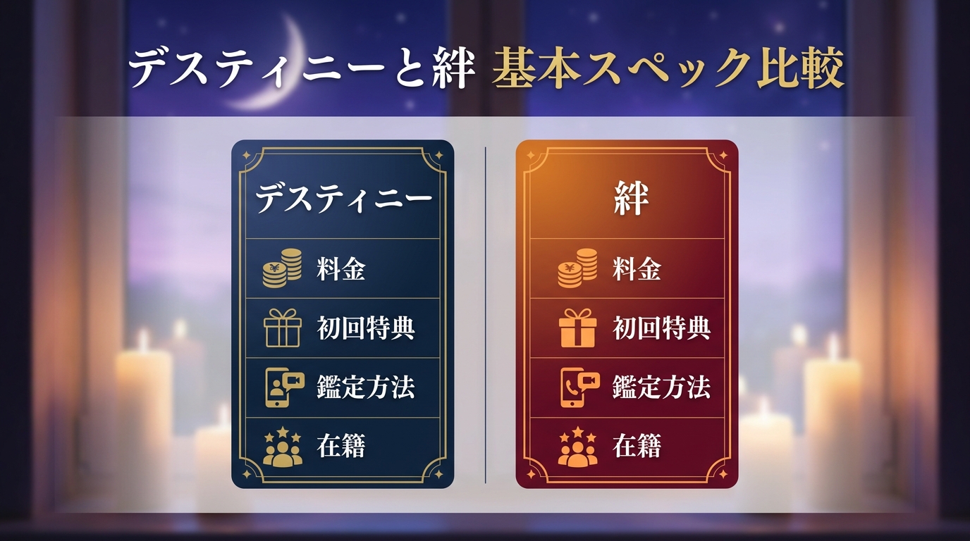 電話占いデスティニーと絆の基本情報を比較