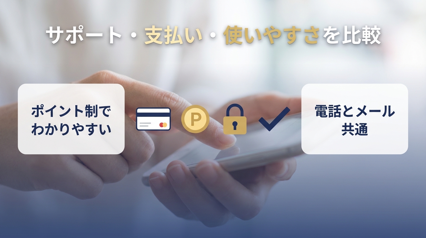 デスティニーと絆のサポート・支払い方法・使いやすさを比較