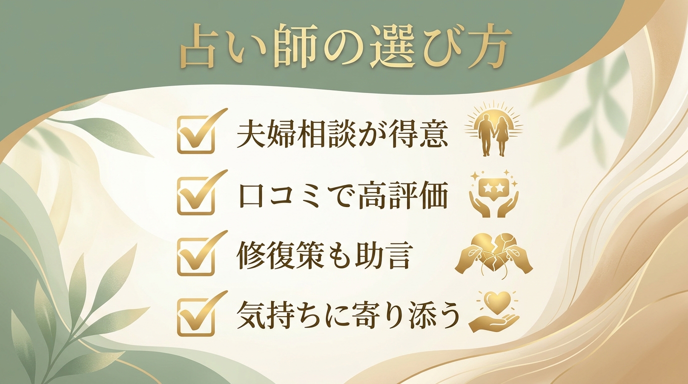 当たる夫婦相談の占い師の選び方