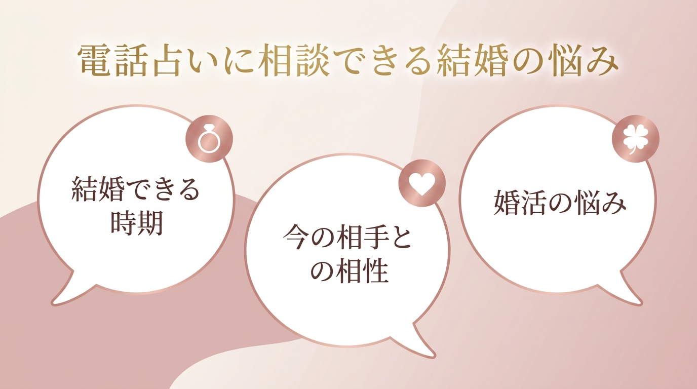 結婚時期・婚活で電話占いに相談できる悩み