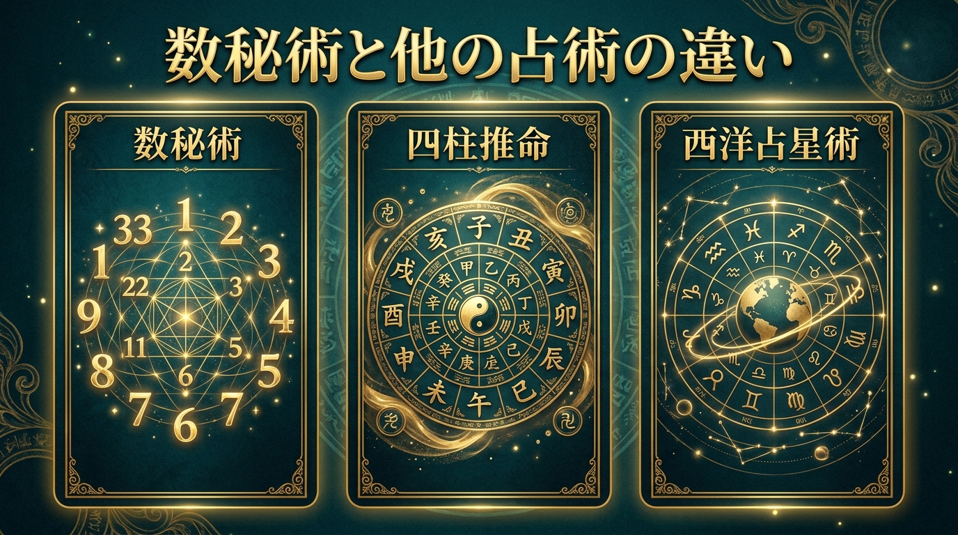 数秘術と四柱推命・西洋占星術の違い