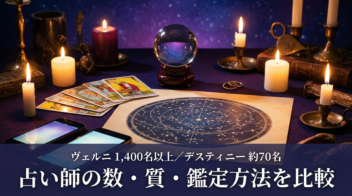 占い師の数・質・鑑定方法をヴェルニとデスティニーで比較