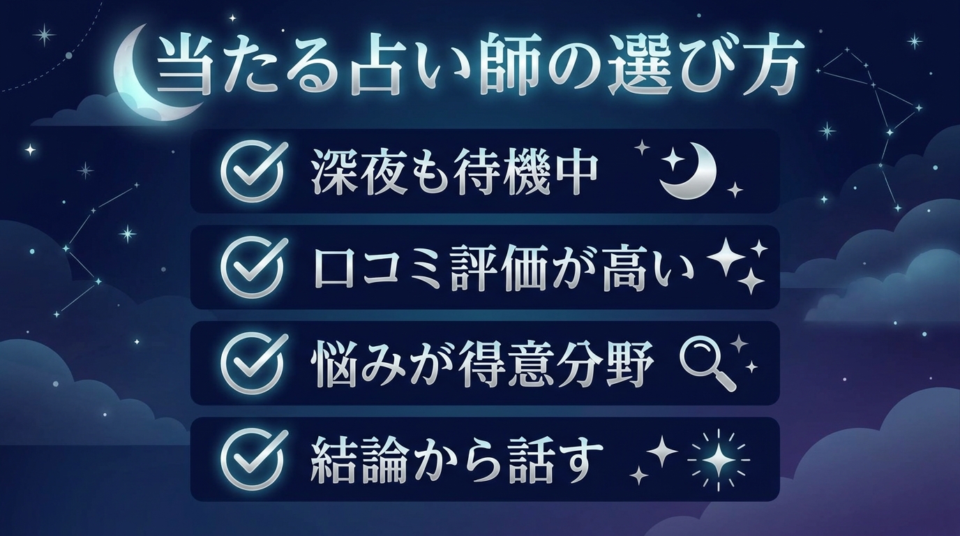 24時間対応でも当たる占い師の選び方