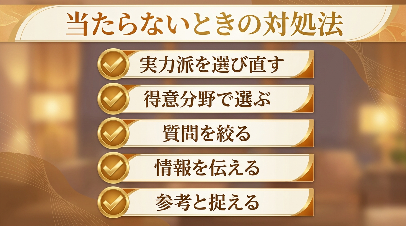 当たらないときの対処法・見直しポイント