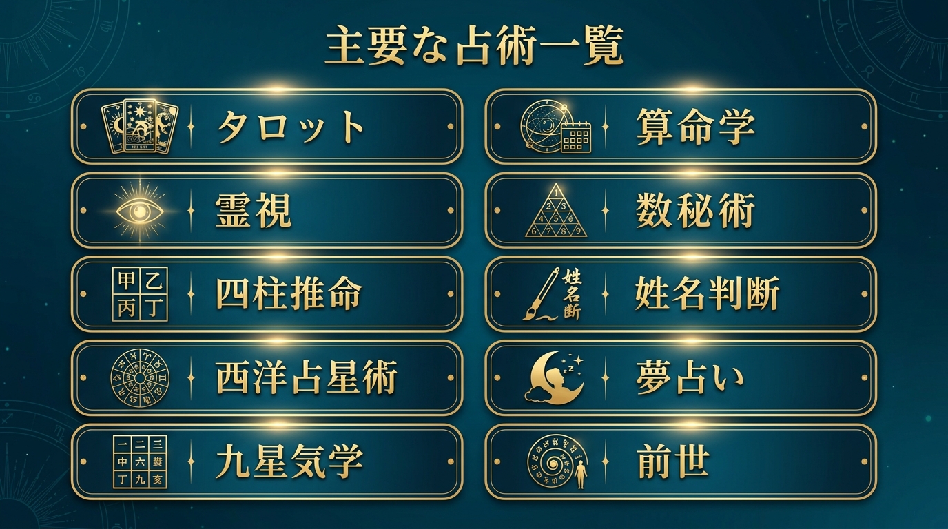 【一覧】電話占いの主要な占術と特徴