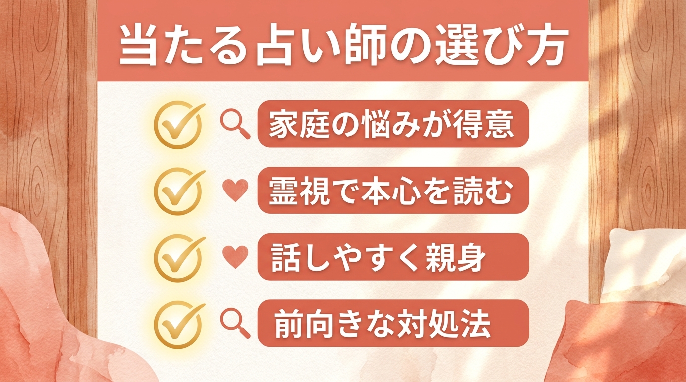 家族の悩みで当たる占い師の選び方
